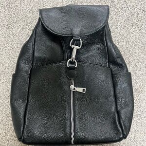 Classic Black Leatherette Women's Backpack